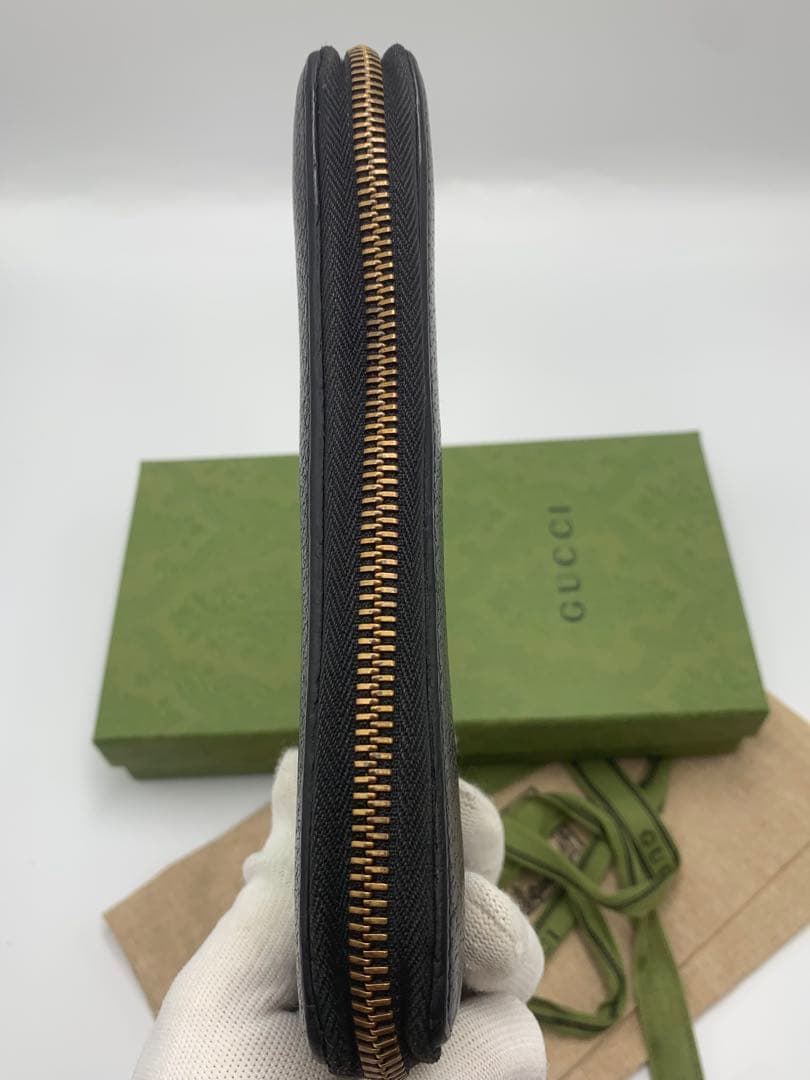 マリエGUCCI グッチ GGマーモント ジップラウンド長財布