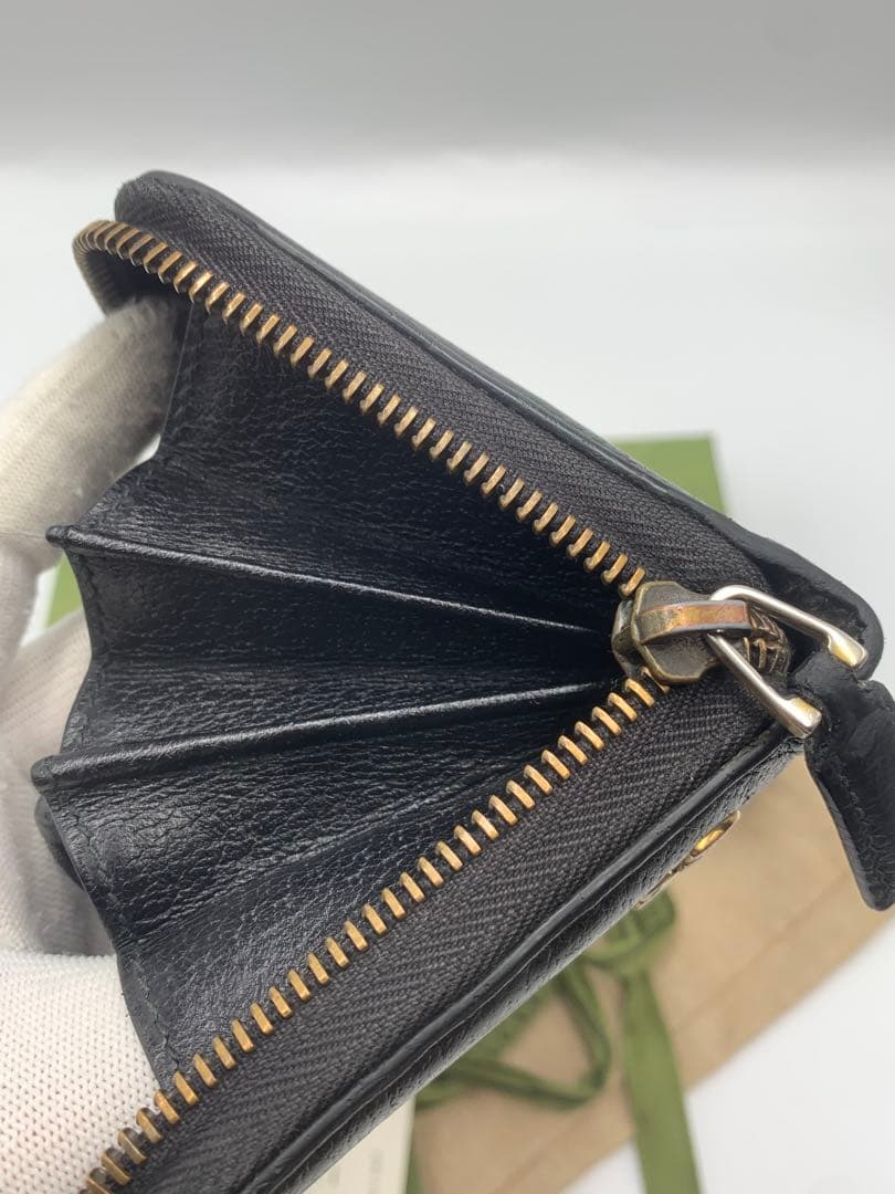 マリエGUCCI グッチ GGマーモント ジップラウンド長財布