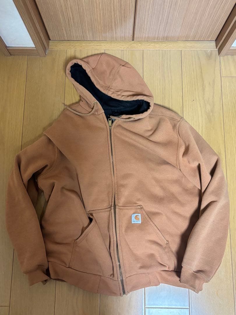 Carhartt Lサイズ ブラウン フルジップパーカー