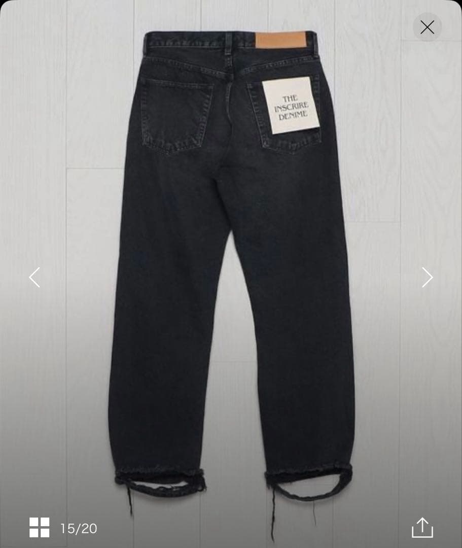 アンスクリア】DENIM BAGGY PANTS - BLACK USED