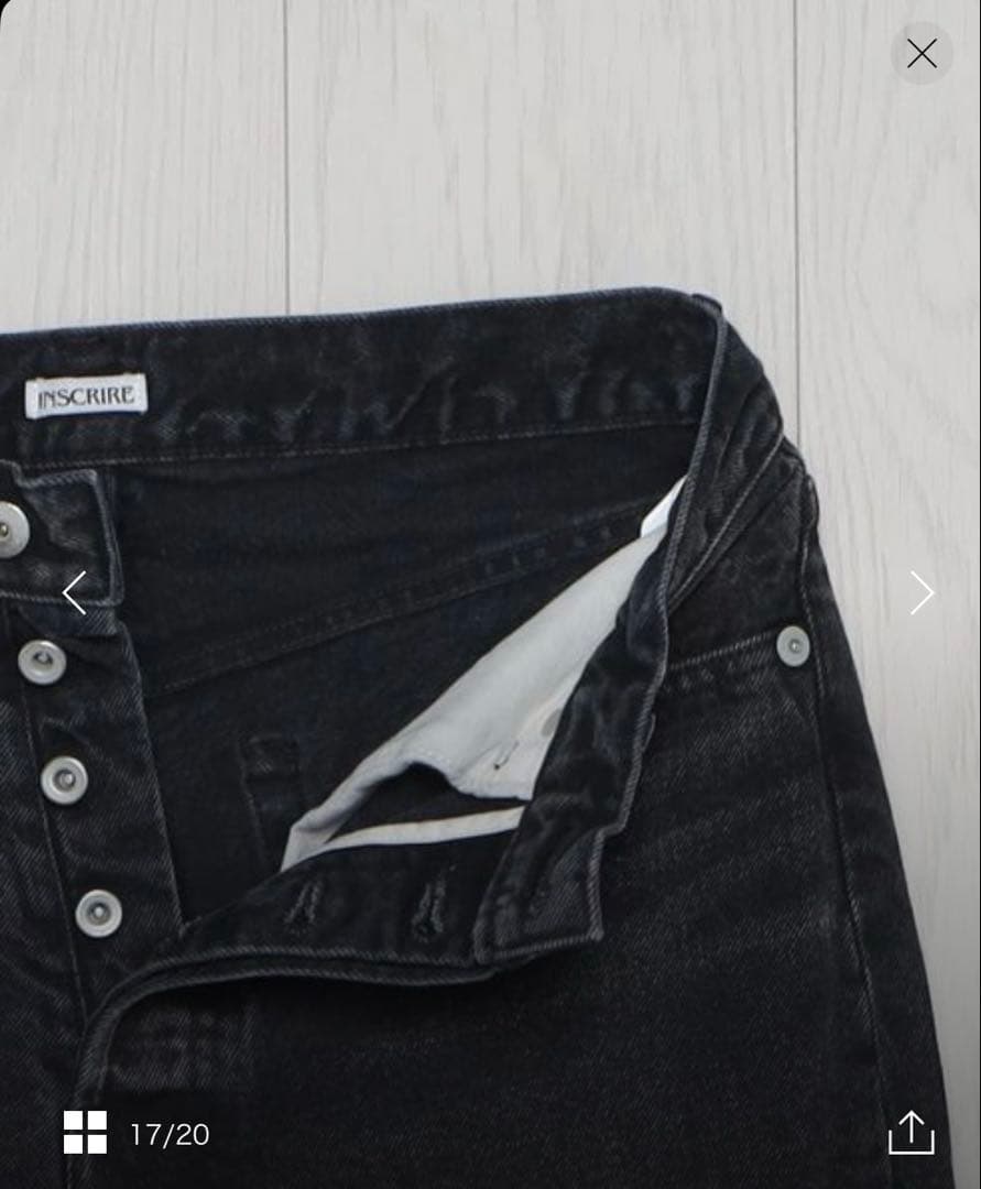 アンスクリア】DENIM BAGGY PANTS - BLACK USED