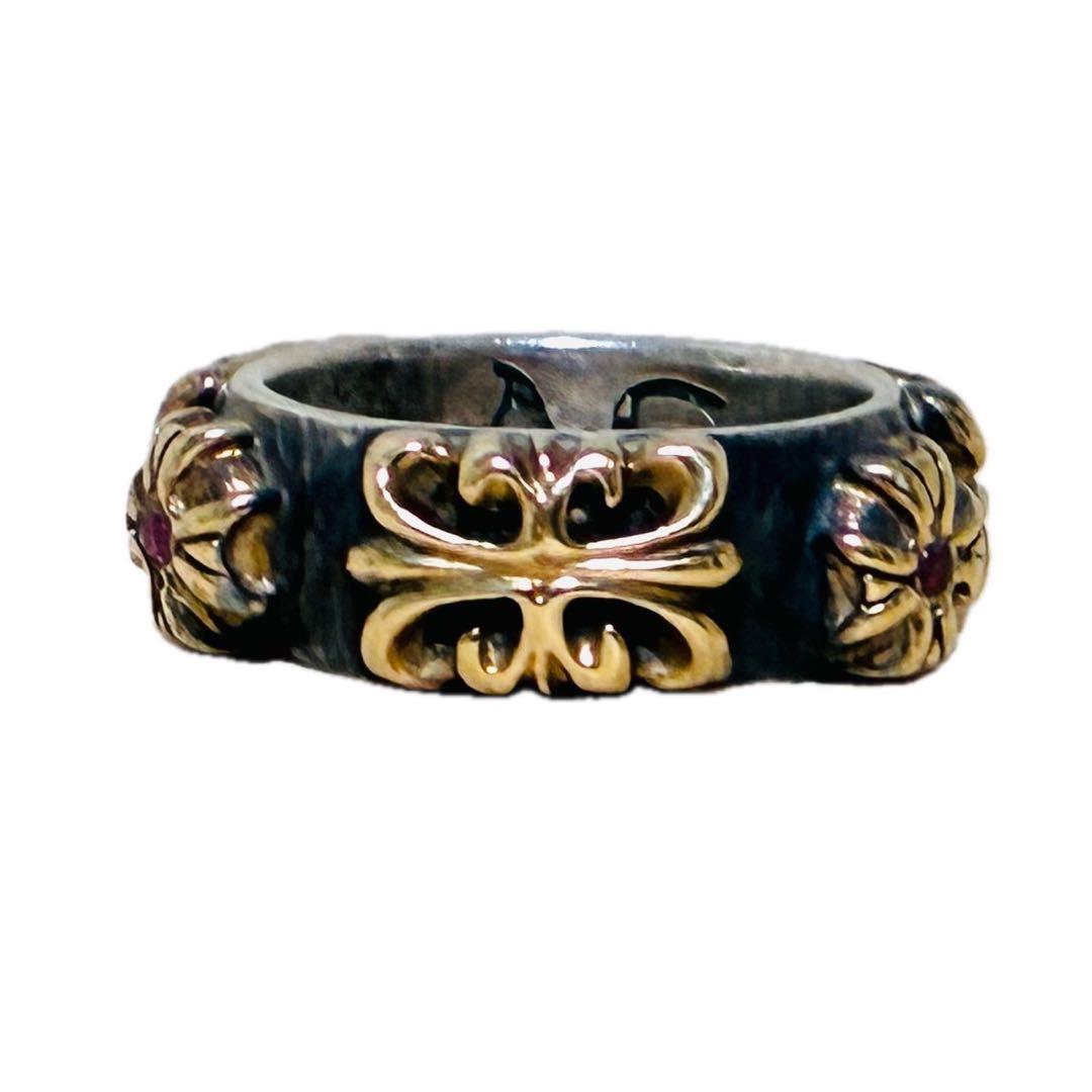 【希少】A&G リング　フローラルクロス　シルバー925 ゴールド　18K