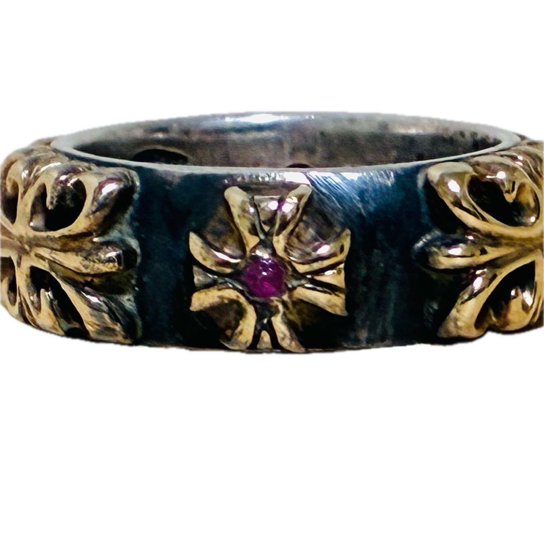 【希少】A&G リング　フローラルクロス　シルバー925 ゴールド　18K