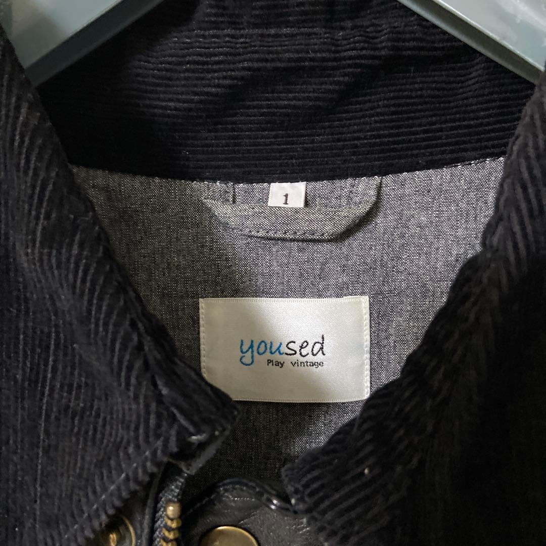 yoused ビンテージ レザー　ドライバーズジャケット　リメイク　サイズ1