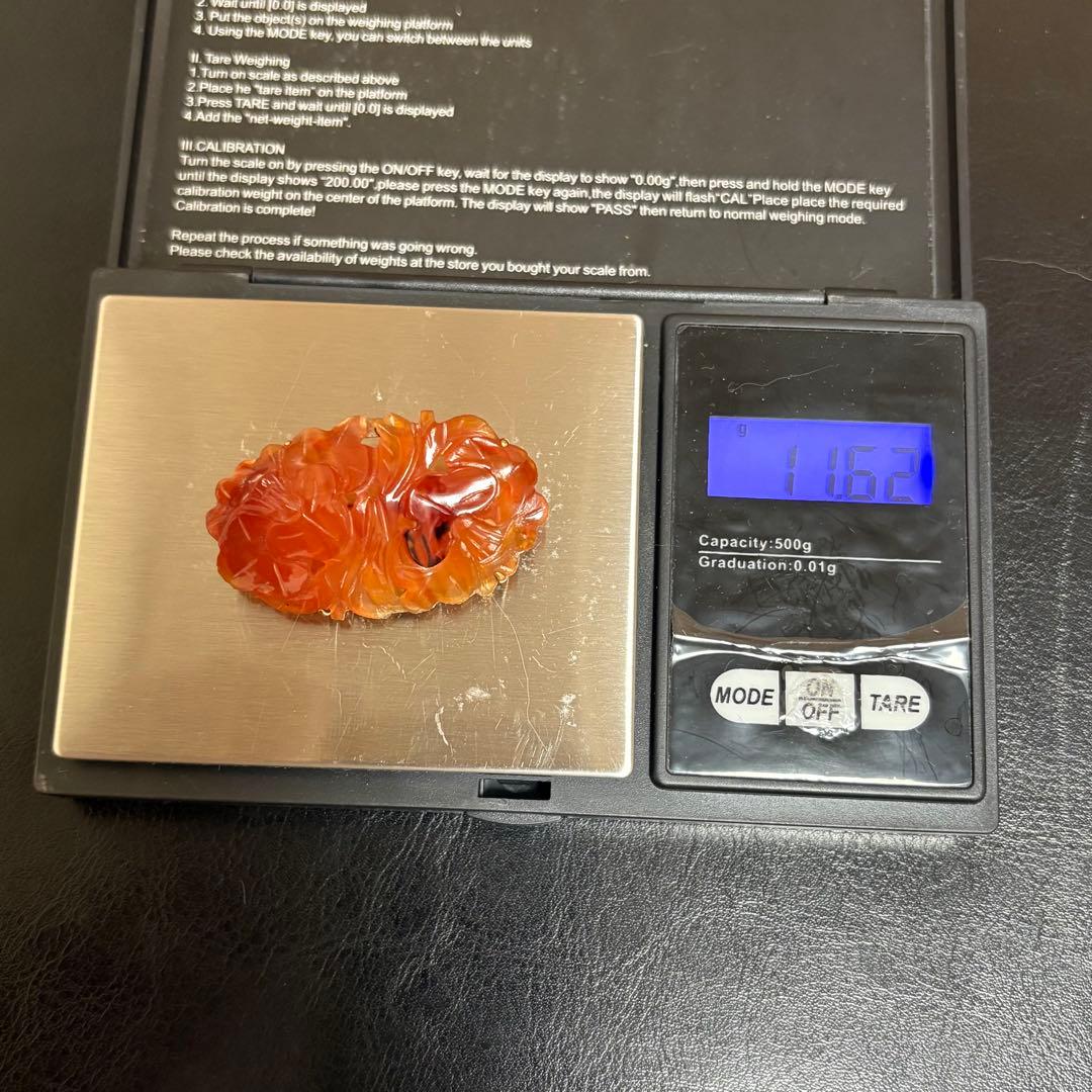 14K ブローチ　めのう