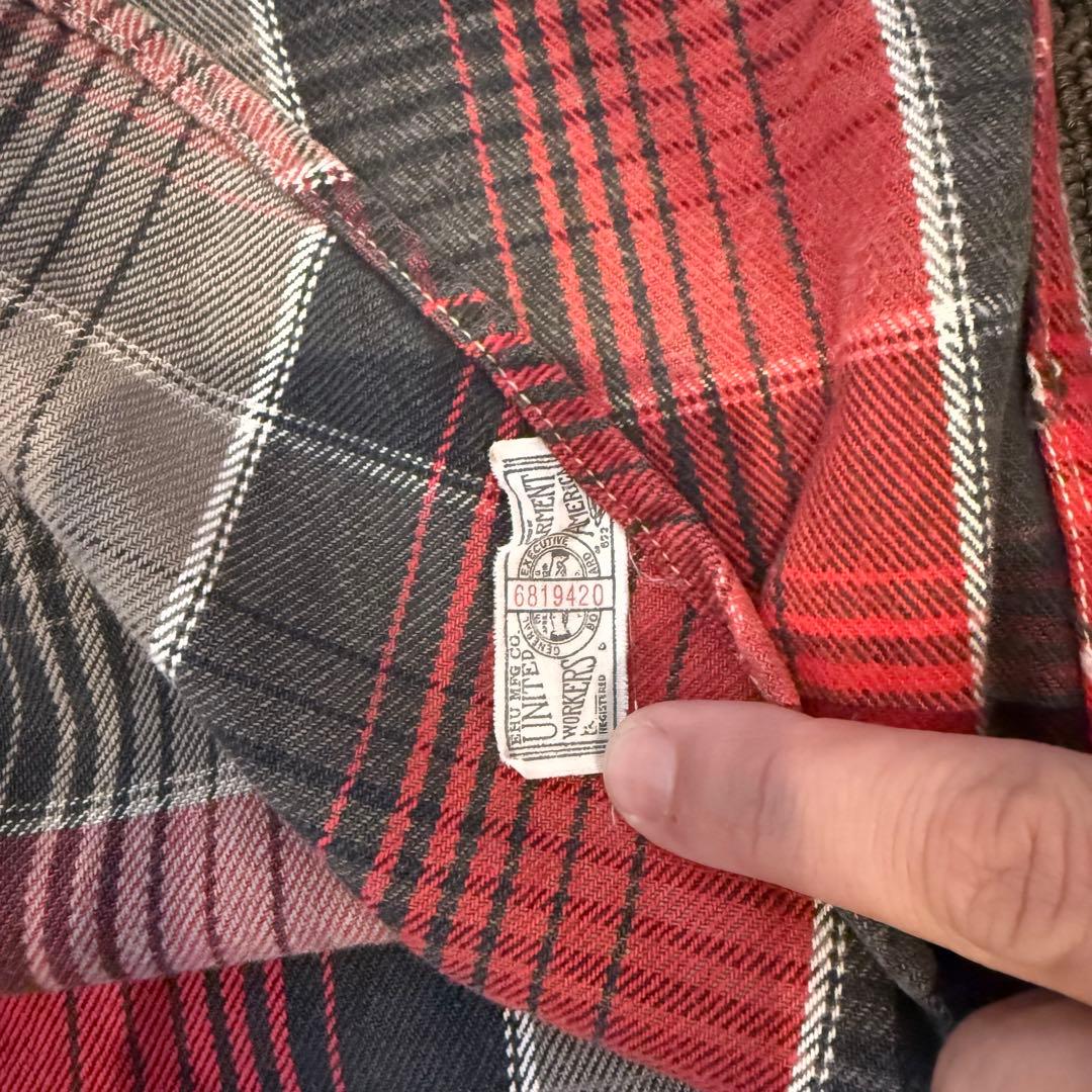 JOE McCOY 8hour UNION SANFORIZEDネルシャツ