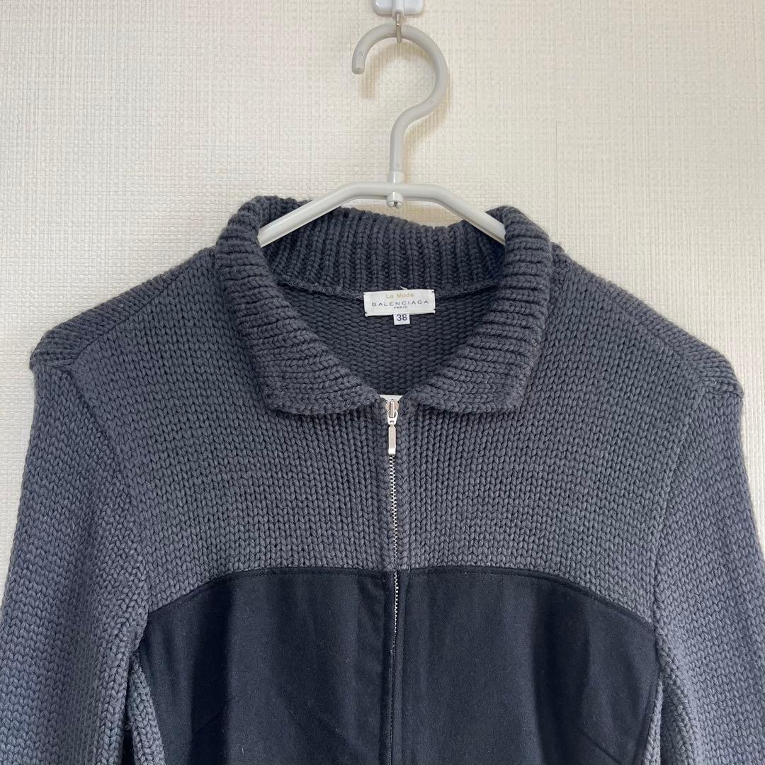 トップス balenciaga design zip knit archive gray