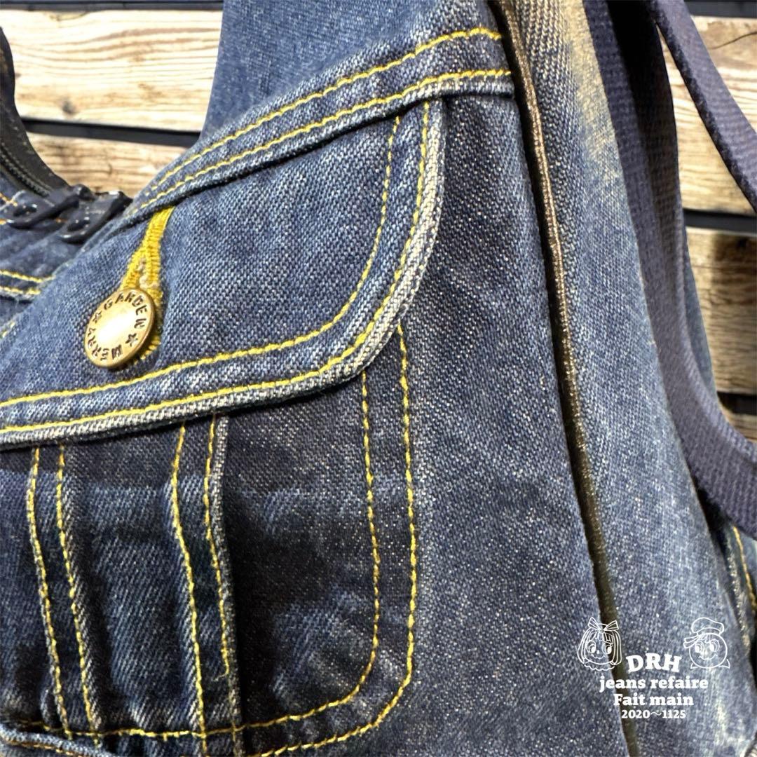 デニムリメイクバッグ 多機能性 Lサイズ