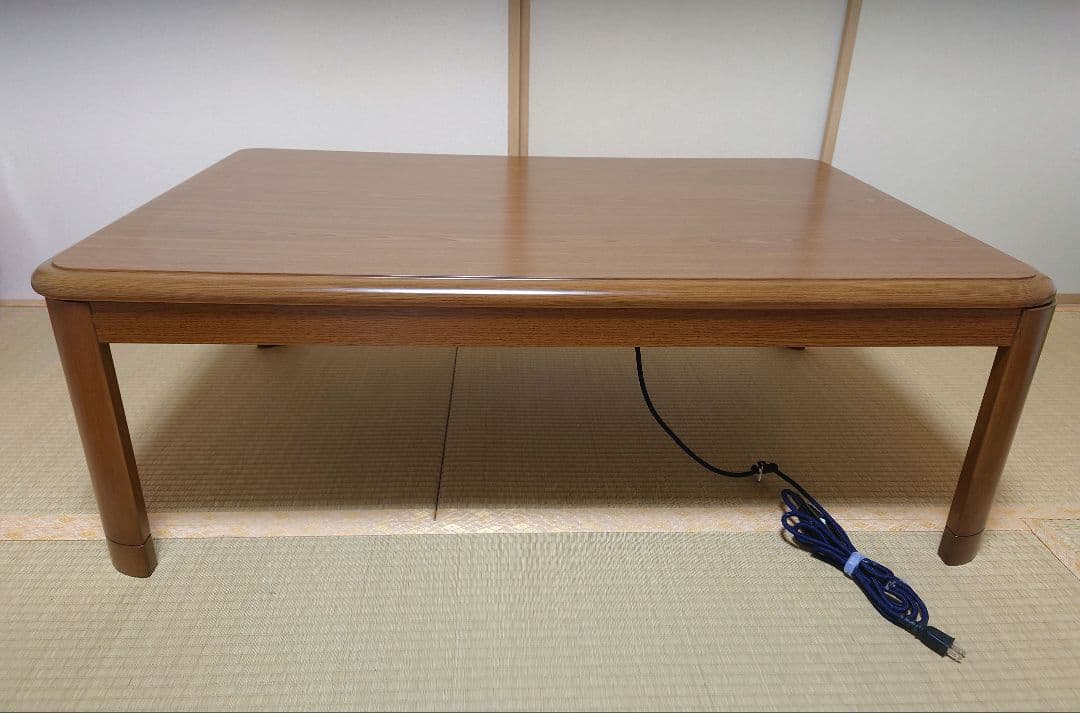木製ブラウン長方形こたつ　ローテーブル