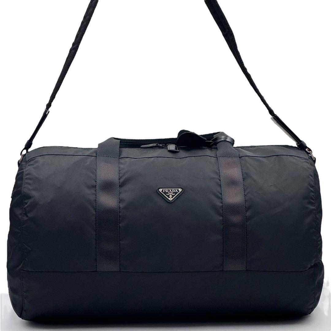 PRADA プラダ　ボストンバッグ　旅行用バッグ　2way　大容量　三角ロゴ