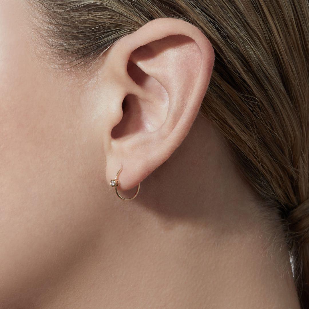 SHIHARA ワンストーンフープピアス