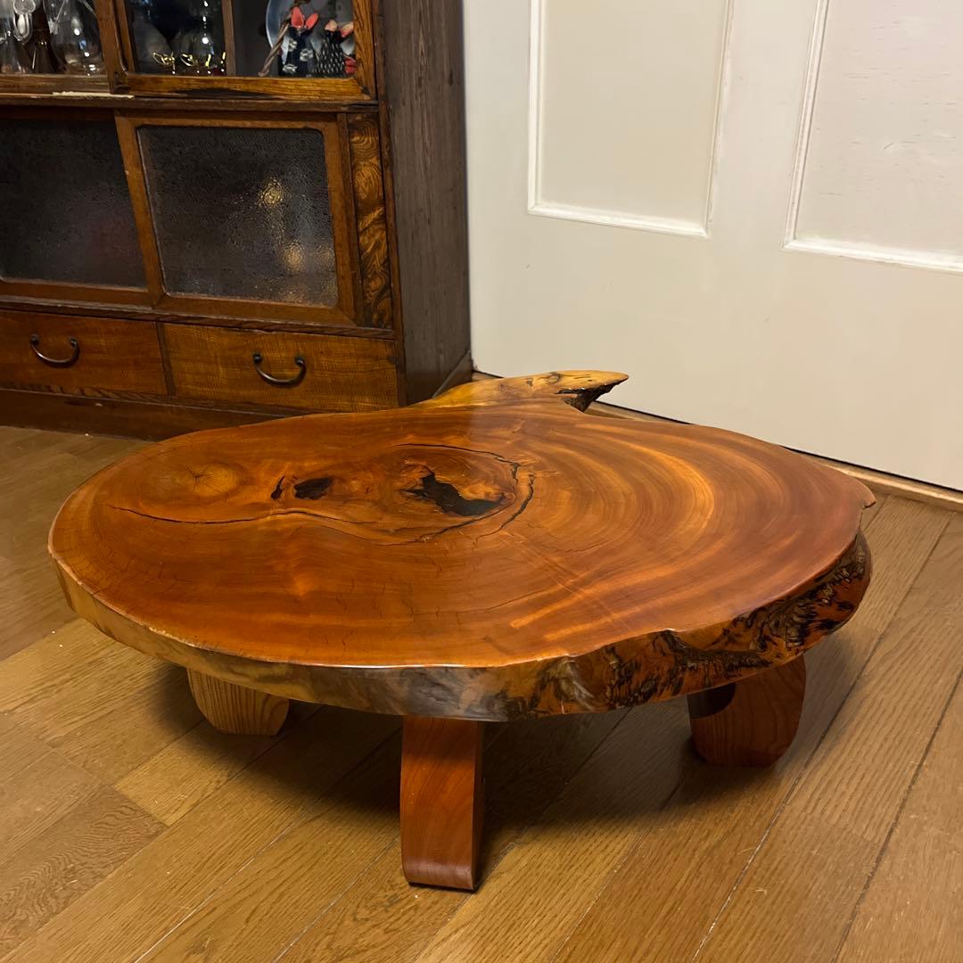 天然木　一枚板　座卓　テーブル　ちゃぶ台　花台　盆栽台　飾り棚