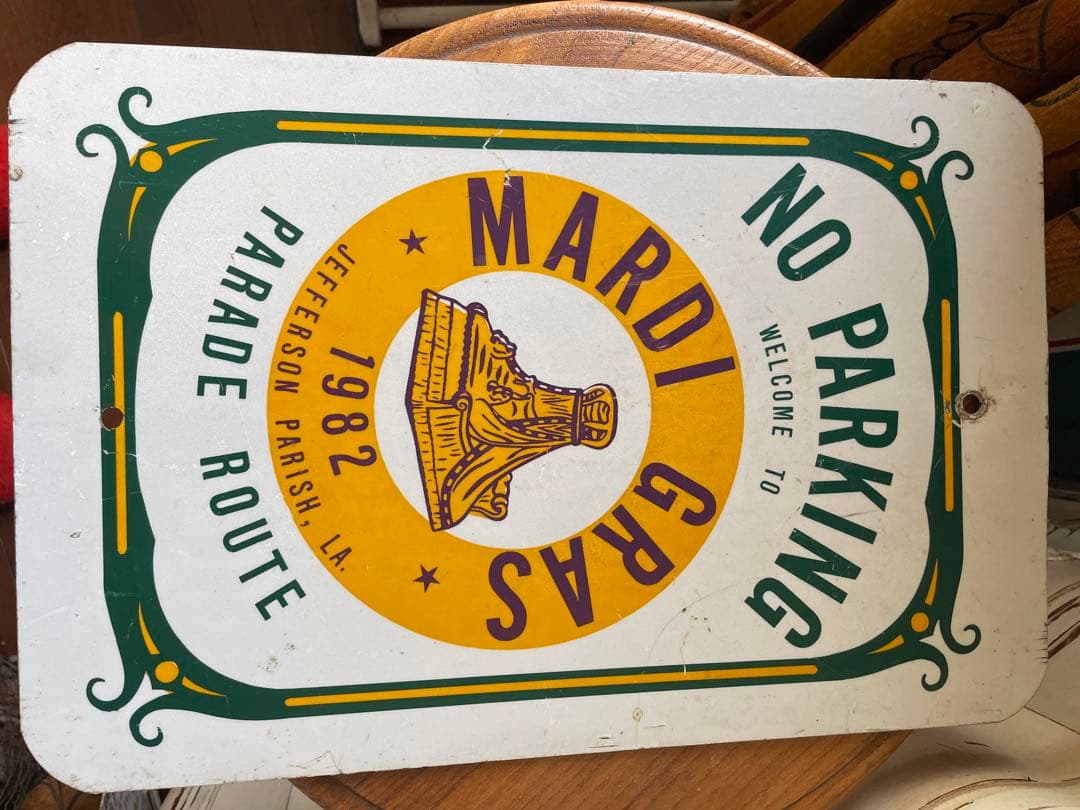 アンティーク　メタル　サイン　プレート　看板　感謝祭　NO PARKING レア