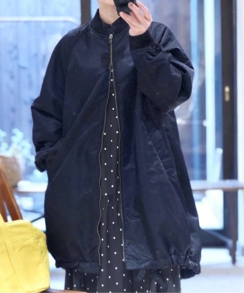 ジャーナルスタンダードラックス◆ナイロンナカワタミリタリーリブコート◆ネイビー