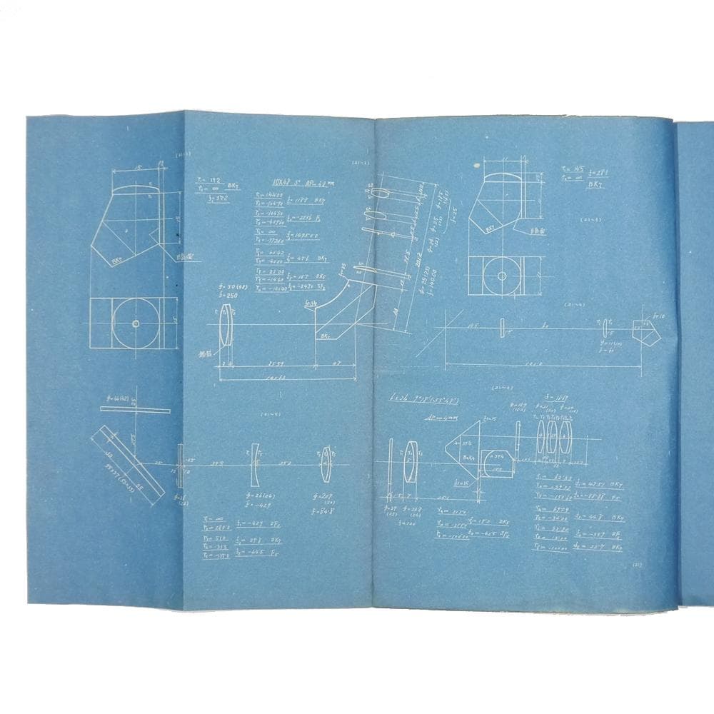 ※極・入手困難※　岡田光学　昭和十年代　【各種兵器光学系統図】　レンズ　兵器製造