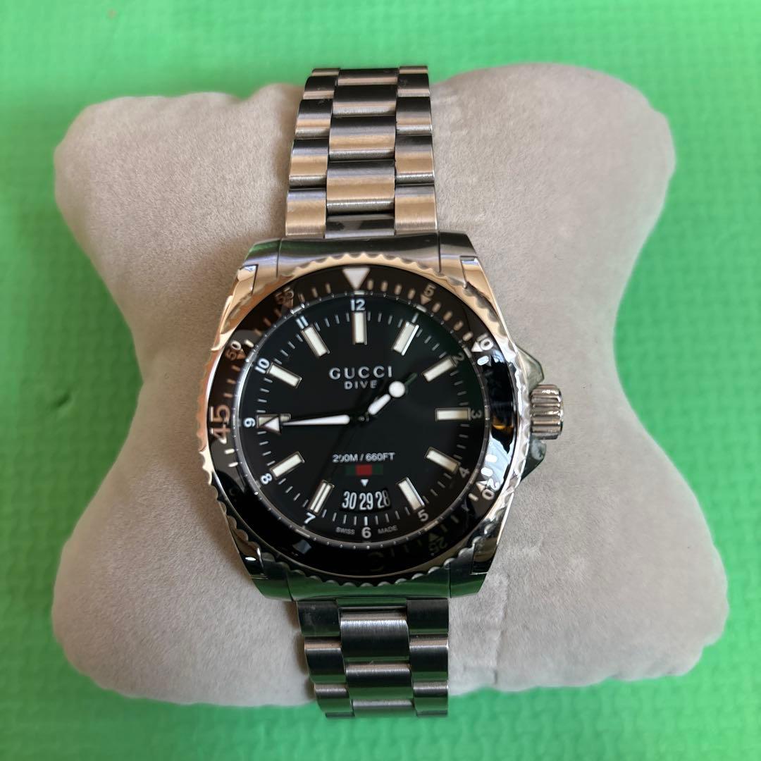 GUCCI DIVE 腕時計 ブラック　プリン