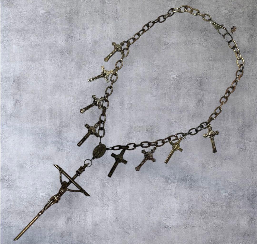 ★1点物★ジャンポールゴルチエ★9クロスカルマアンティークネックレス