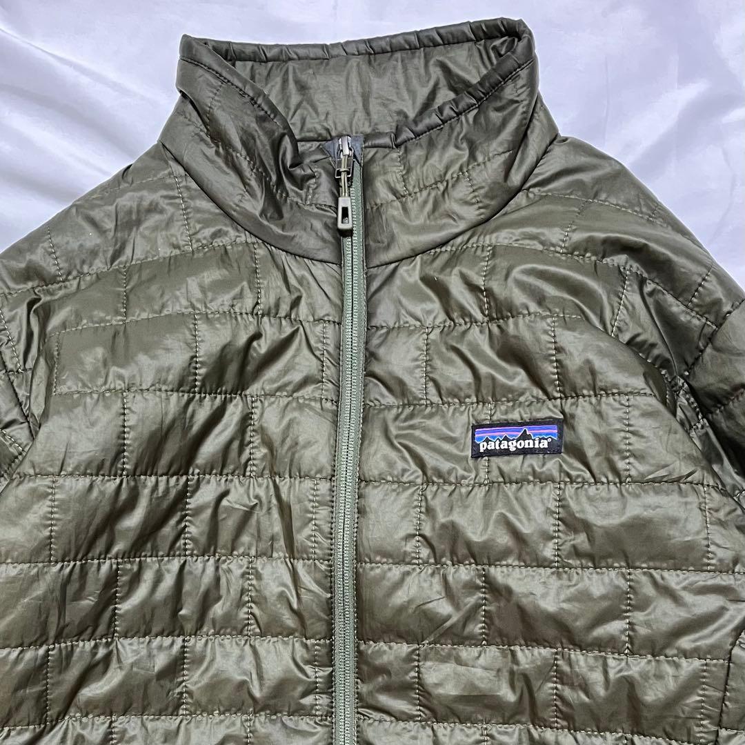 【美品】パタゴニア ナノパフジャケット ベイシングリーン オリーブ プリマロフト