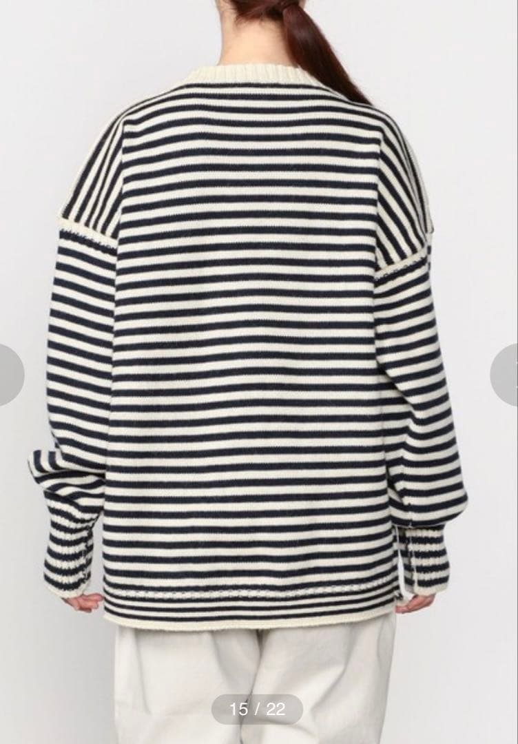 Le Tricoteur/トラディショナルウールガンジーセーター/50/ボーダー