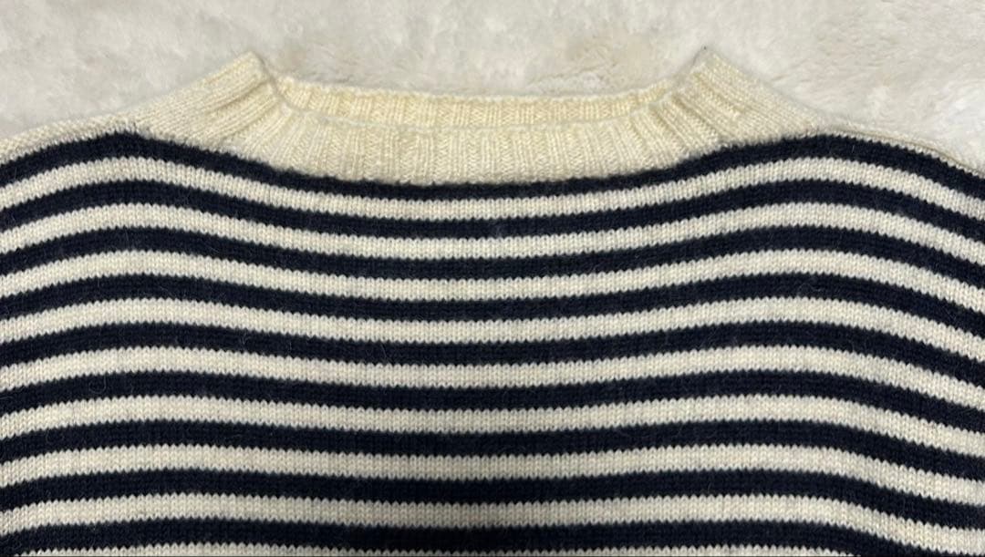 Le Tricoteur/トラディショナルウールガンジーセーター/50/ボーダー