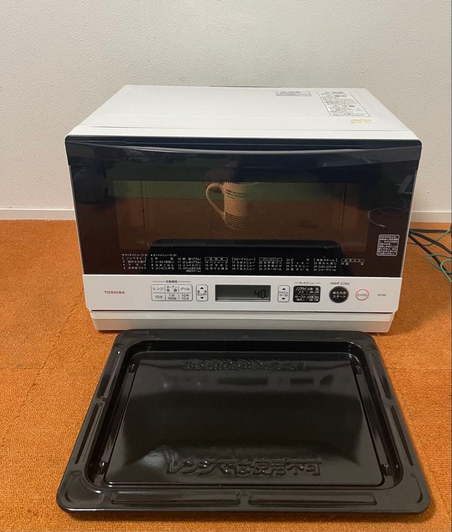 美品 東芝 レンジ オーブンレンジ 電子レンジ ER-S60 フラット庫内