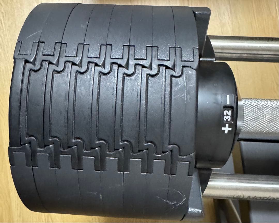 セット1/3フレックスベル可変式ダンベル32kg×2個 2kg刻み&専用スタンド