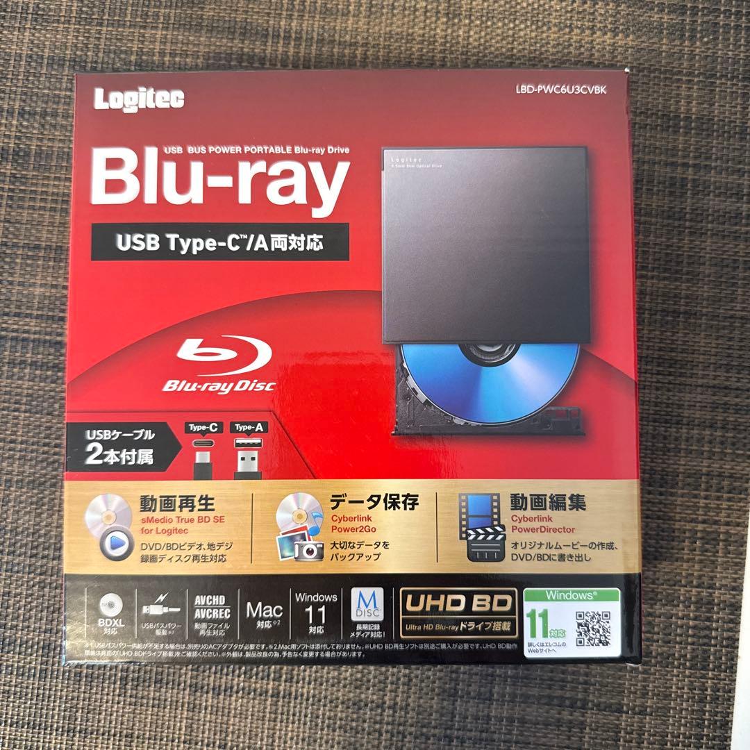 Logitech USB Type-C/A両対応 ブルーレイディスクドライブ