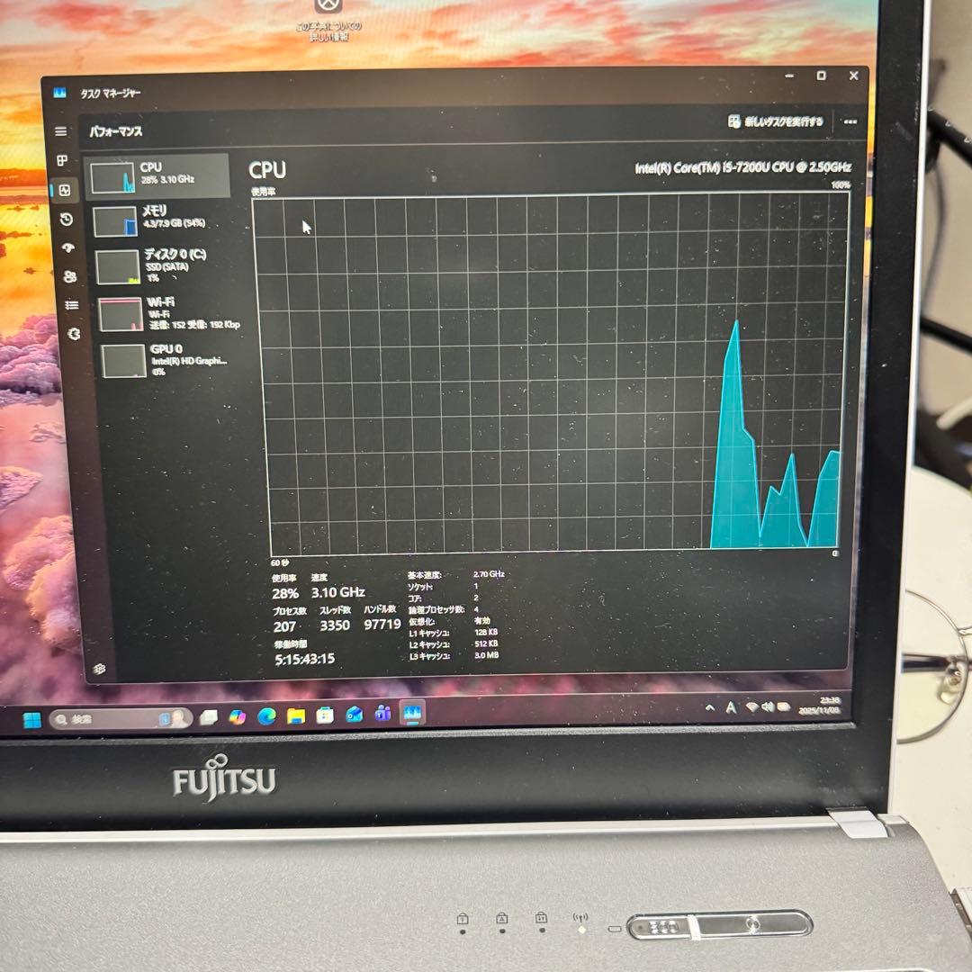 Windowsノート本体 FUJITSU LIFEBOOK SH75/B1