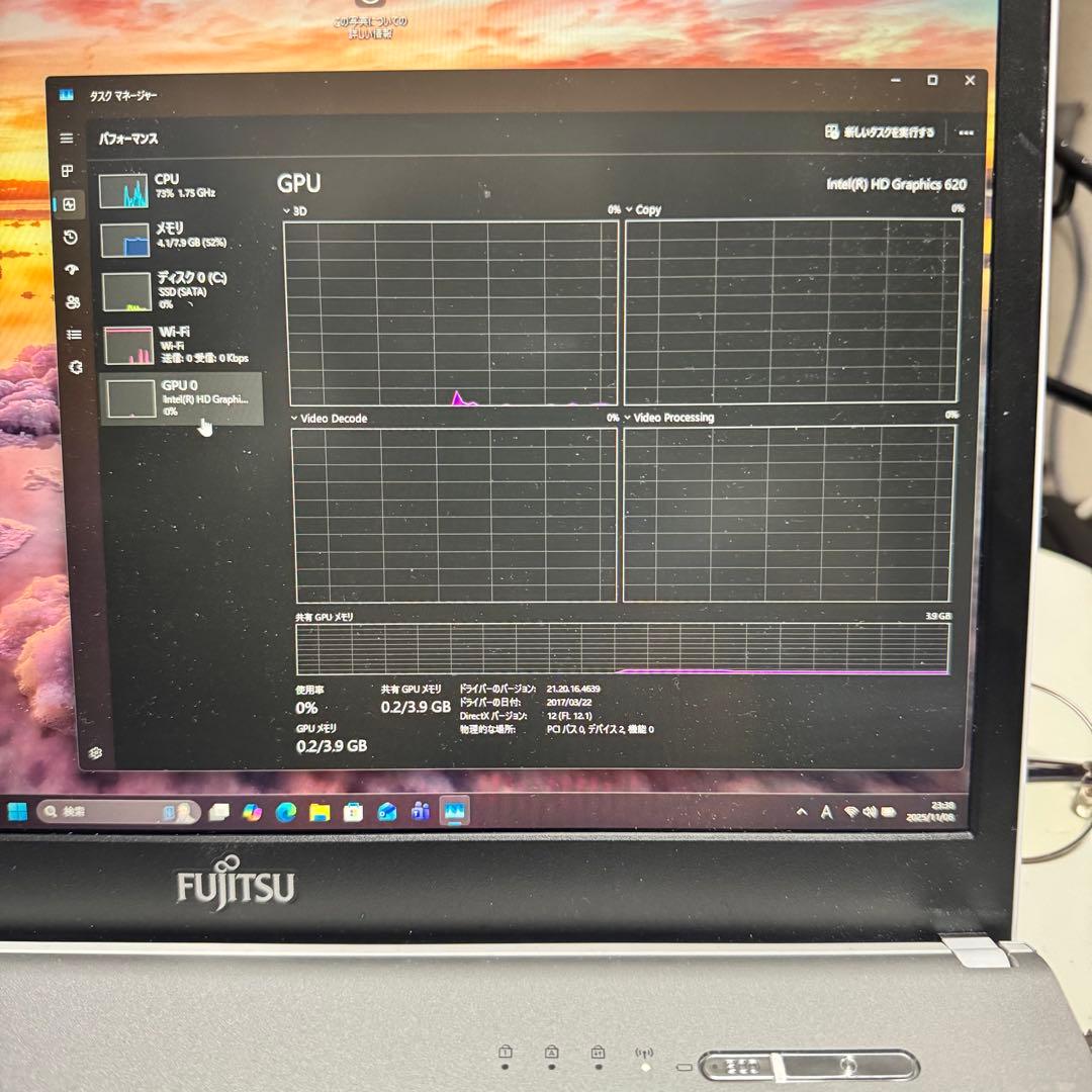 Windowsノート本体 FUJITSU LIFEBOOK SH75/B1