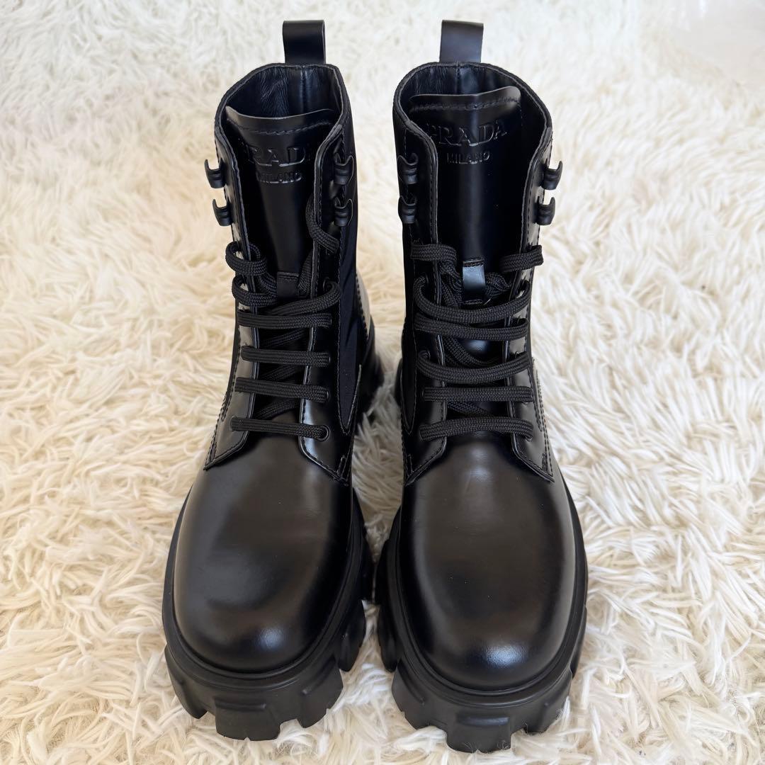新品未使用　リナイロン　プラダ　モノリス　ブーツ　ブラック　23cm　ハイカット