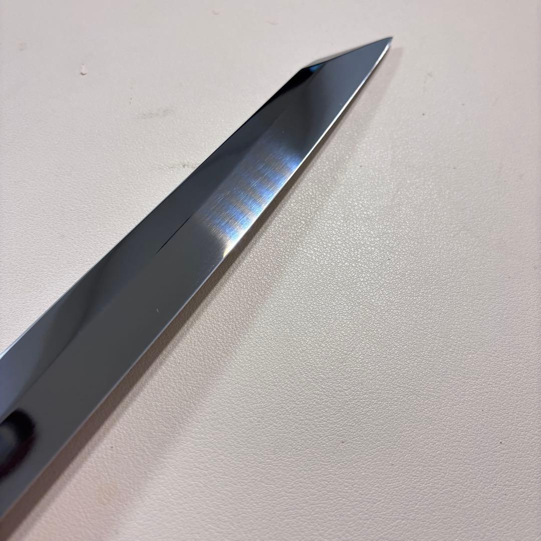 「ゆうちゃんママ 」270mm 切付柳刃包丁 鏡面　黒檀八角柄 刺身包丁