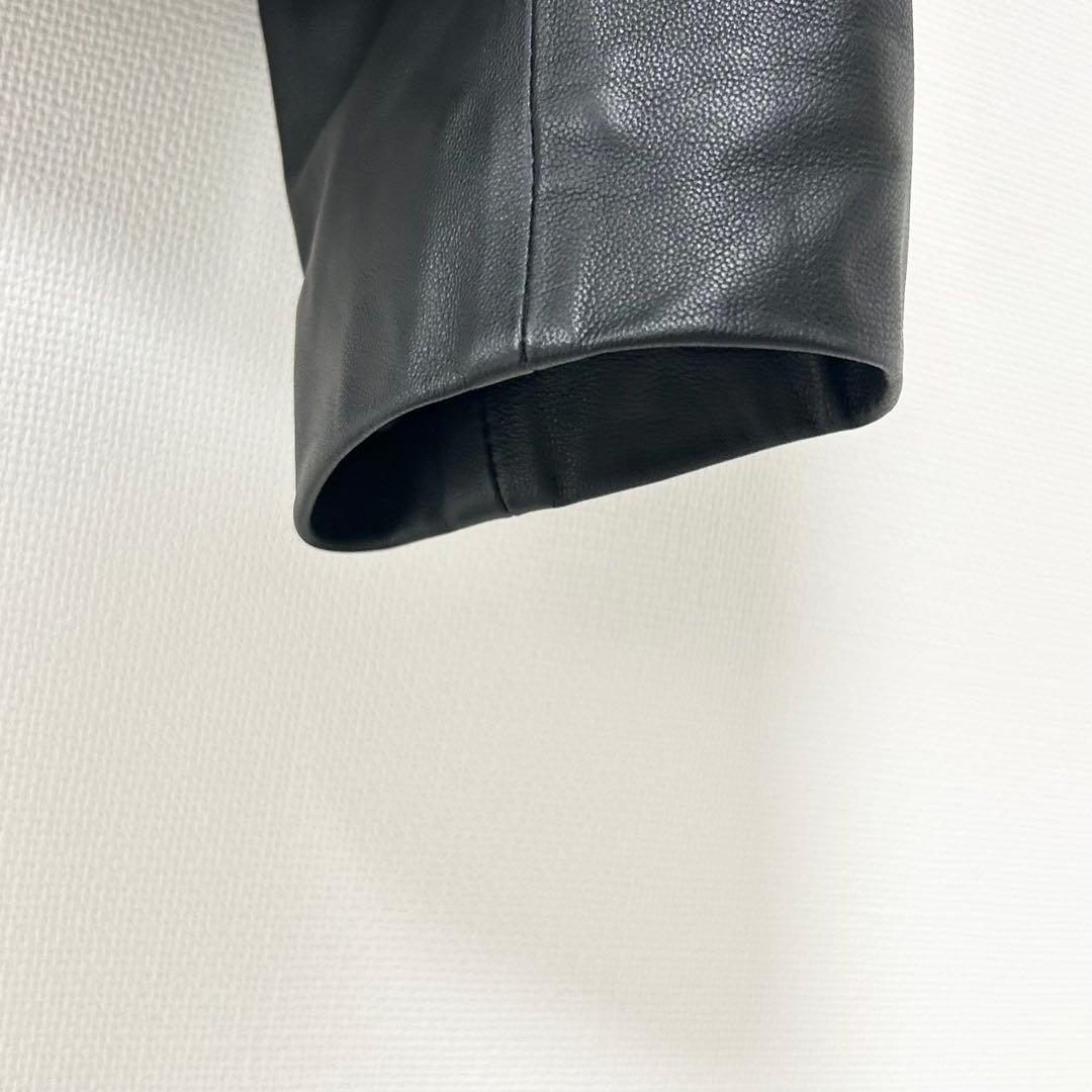 23区 シープレザーノーカラー　ジャケット　ブラック　40