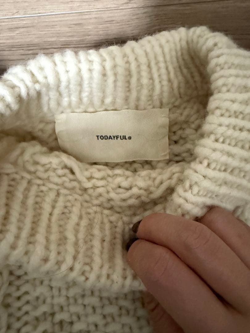 Todayful ホワイト　ニット　ウール