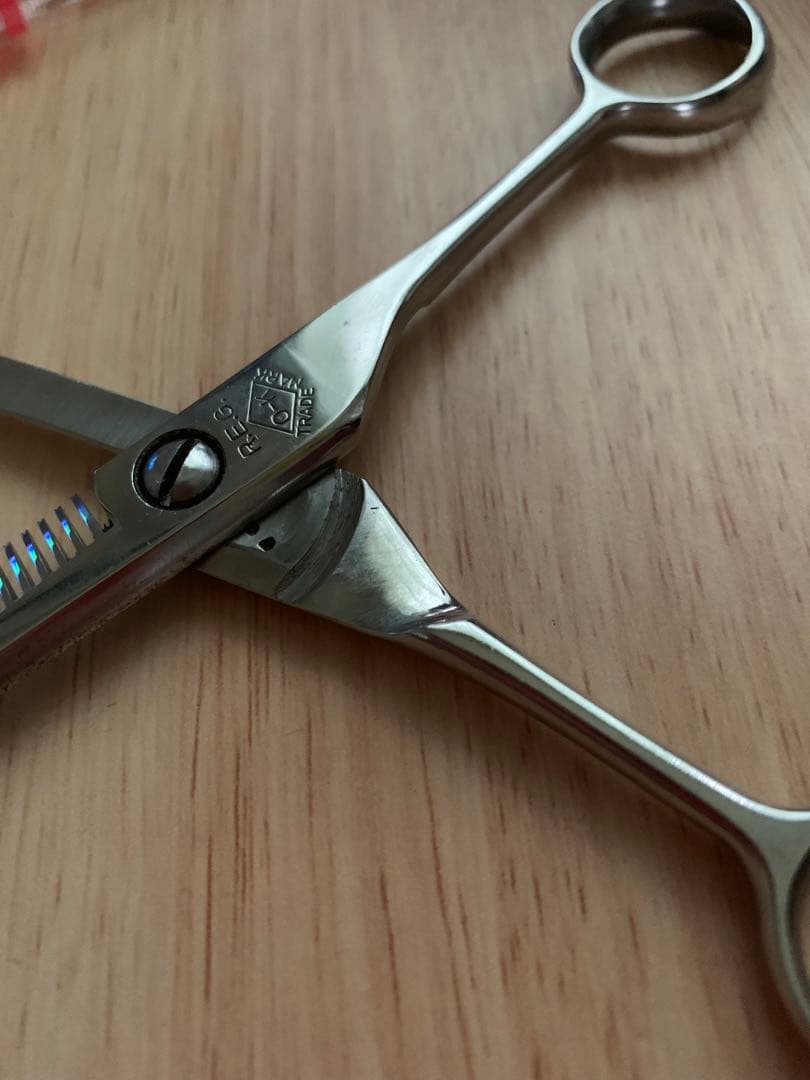 研ぎ済　美品　OK REG セニングシザー 35目