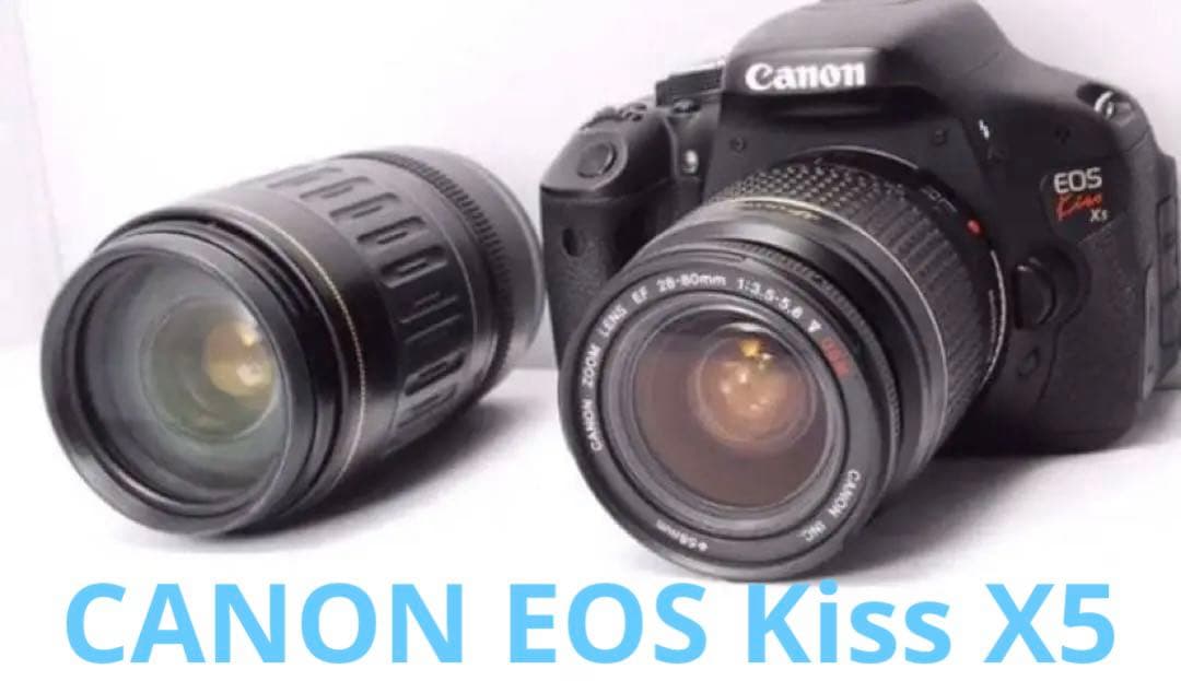 おすすめ☆ 初級者☆canon kiss X5 標準＆望遠 ダブルレンズセット