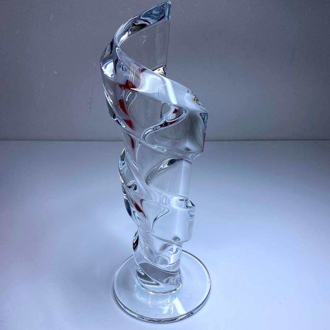 バカラ　スパイラルフラワーベース　共箱　高さ21㎝　東Y7-0204☆1Fトヒト