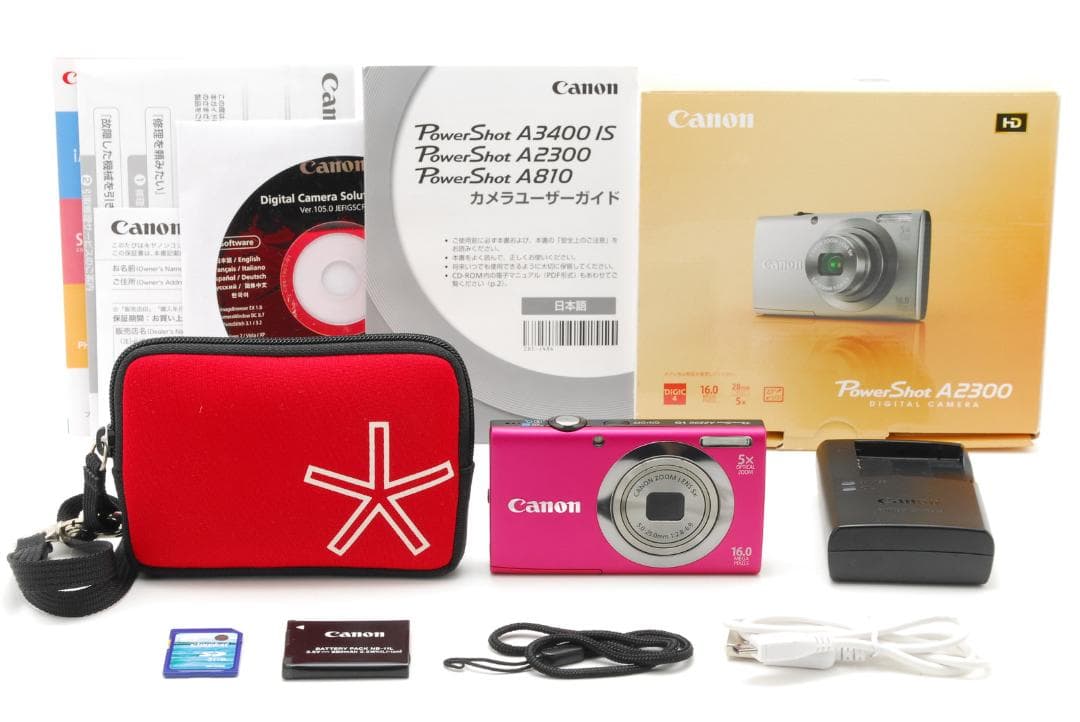 【美品、動作確認、実写有】Canon PowerShot A2300 ピンク