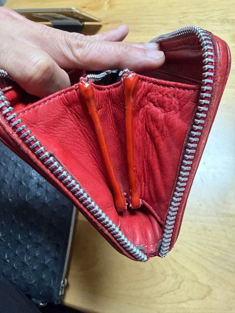 sakuya0408 クロムハーツ　ウォレット　長財布　レッドレザー