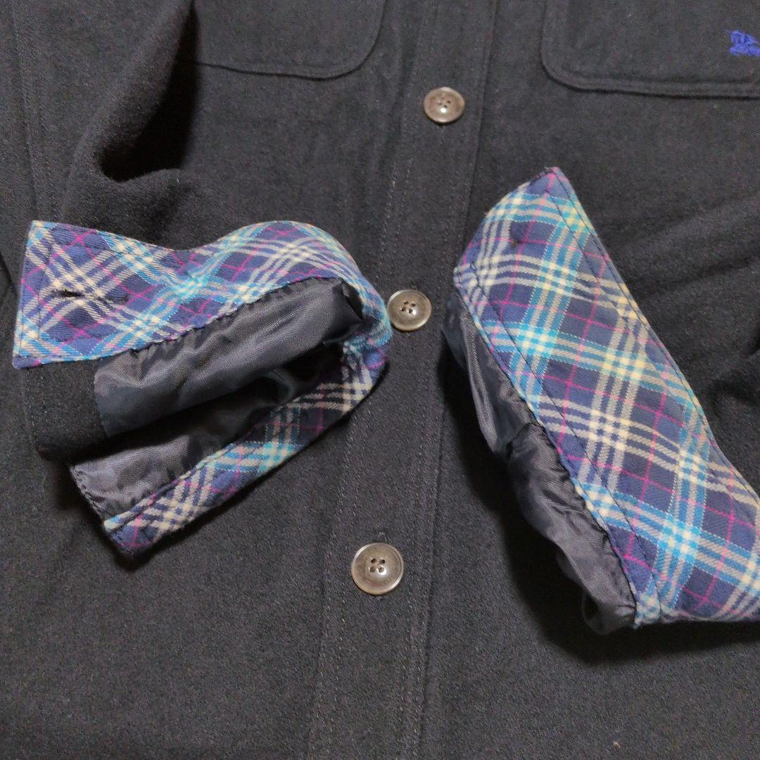 美品 ✨️ バーバリーブラックレーベル ウール 長袖シャツ 黒 M