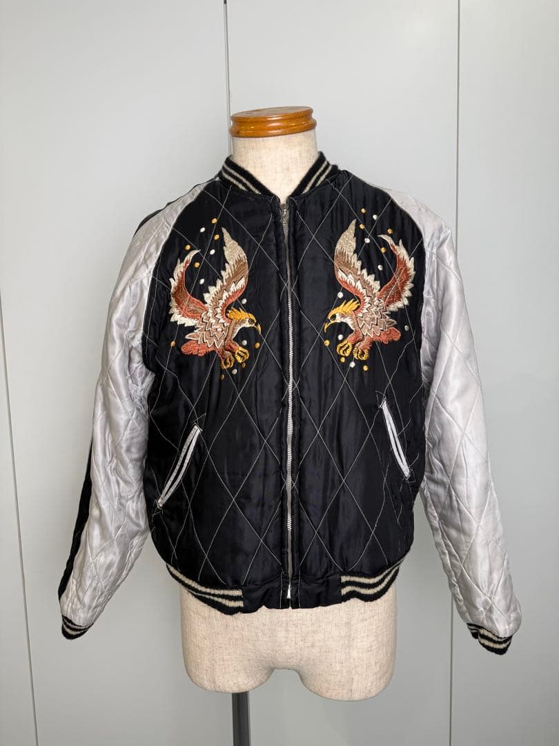 東洋エンタープライズ　蛇髑髏刺繍ベルベットリバーシブルスカジャン　サイズM