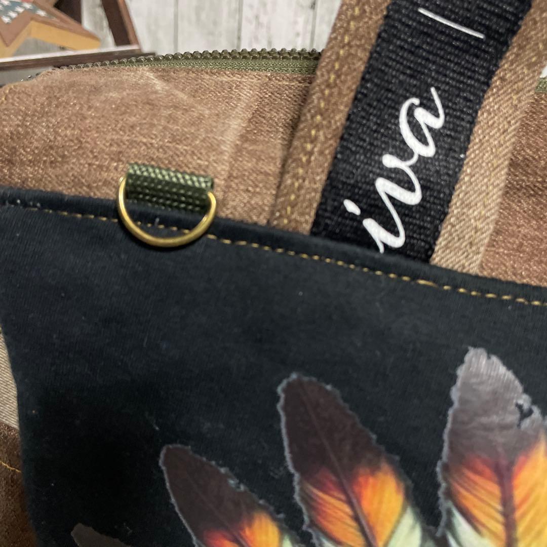 No.527デニムリメイクバッグ　トートバッグ　キャットインディアン