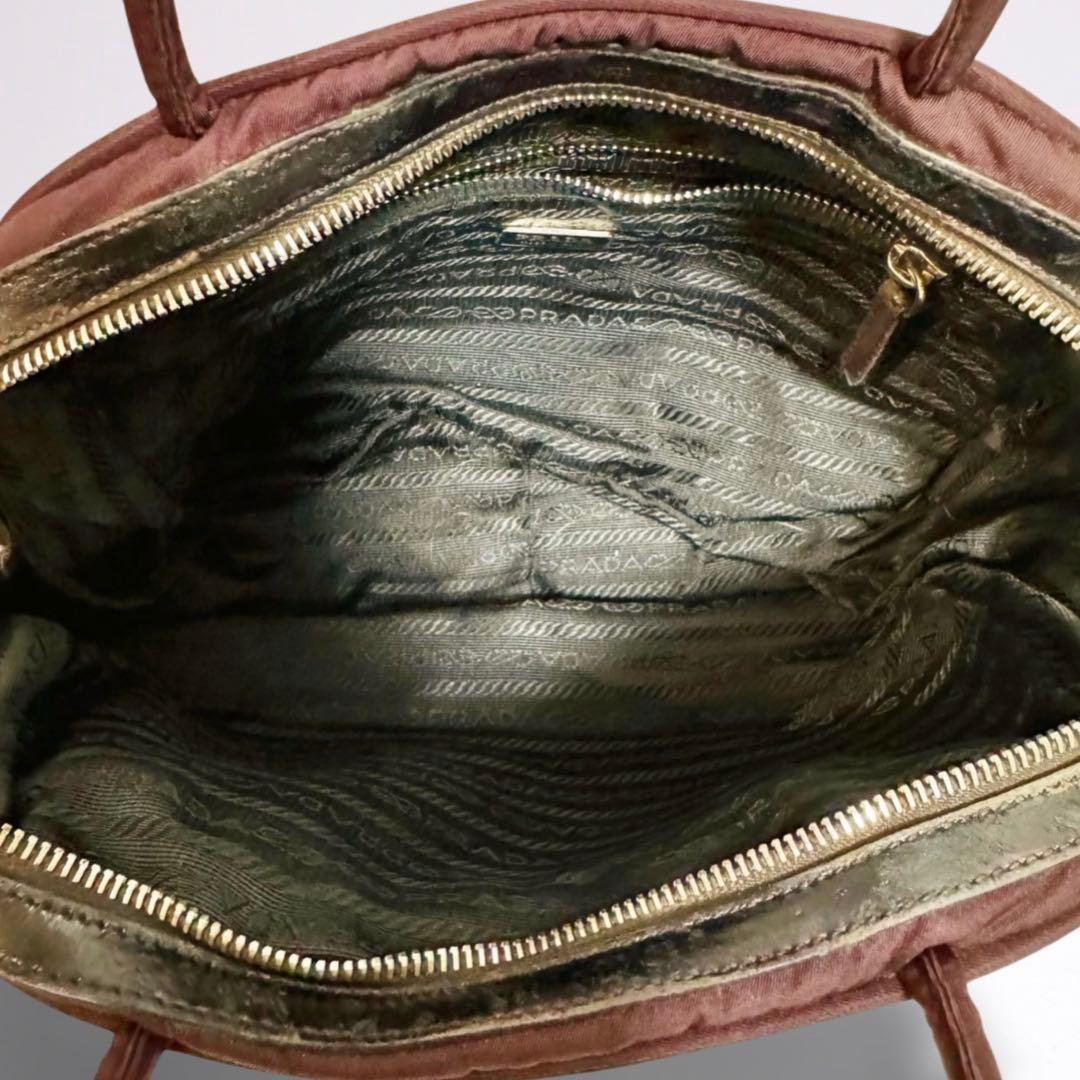 【正規品】プラダ PRADA ミニボストン ボルドー ナイロン×レザー 三角ロゴ