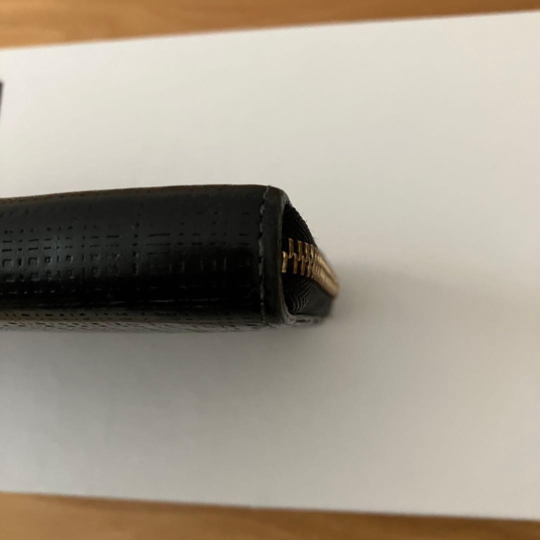 ★美品★LOEWE ラウンドファスナー 長財布 アナグラム リネン レザー 黒