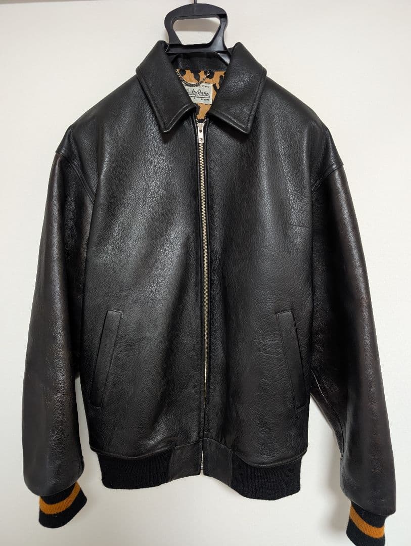 （り）WACKO MARIA Leather Varsity Jacket