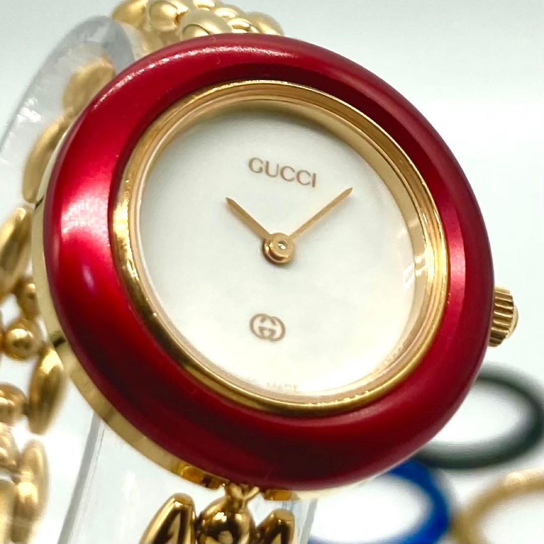 【稼動】 グッチ 腕時計 チェンジベゼル 6色 11/12 クォーツ ゴールド