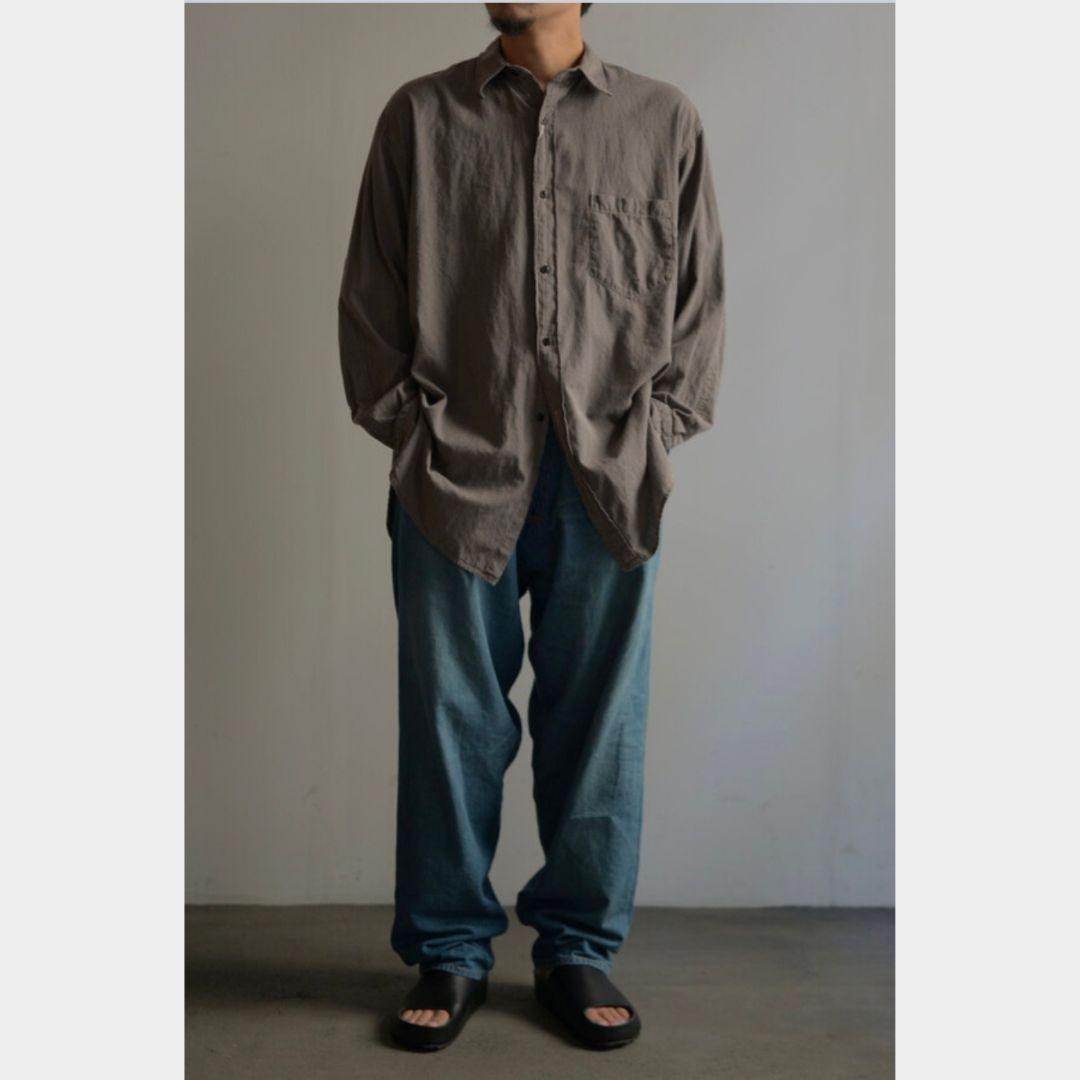 未使用級♪大きいサイズ COMOLI 24SS ヨリ杢 ワークシャツ 4
