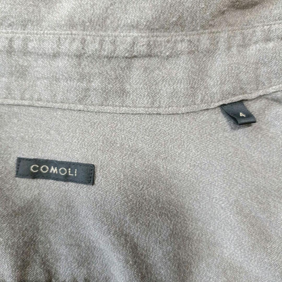 未使用級♪大きいサイズ COMOLI 24SS ヨリ杢 ワークシャツ 4