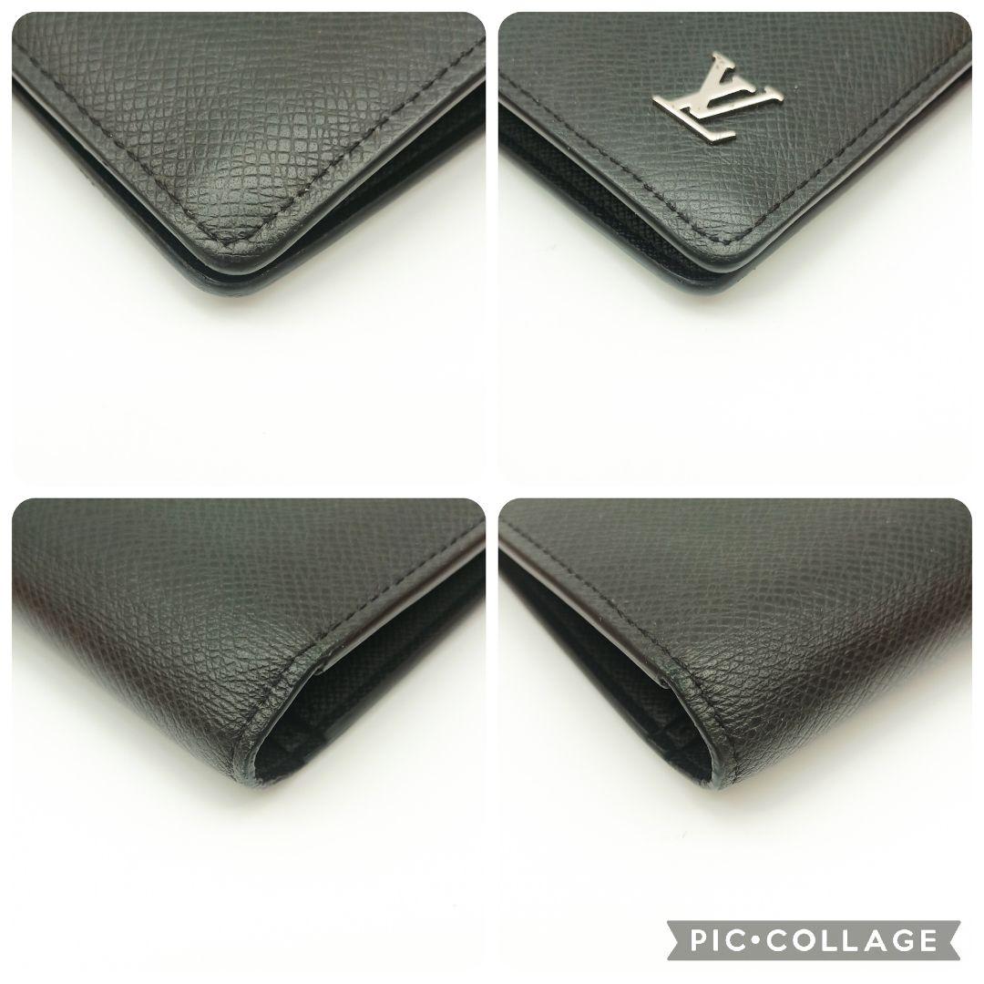 【美品SS】ルイヴィトン　タイガ　新型ブラザ　ロゴシルバー金具　黒系　IC搭載