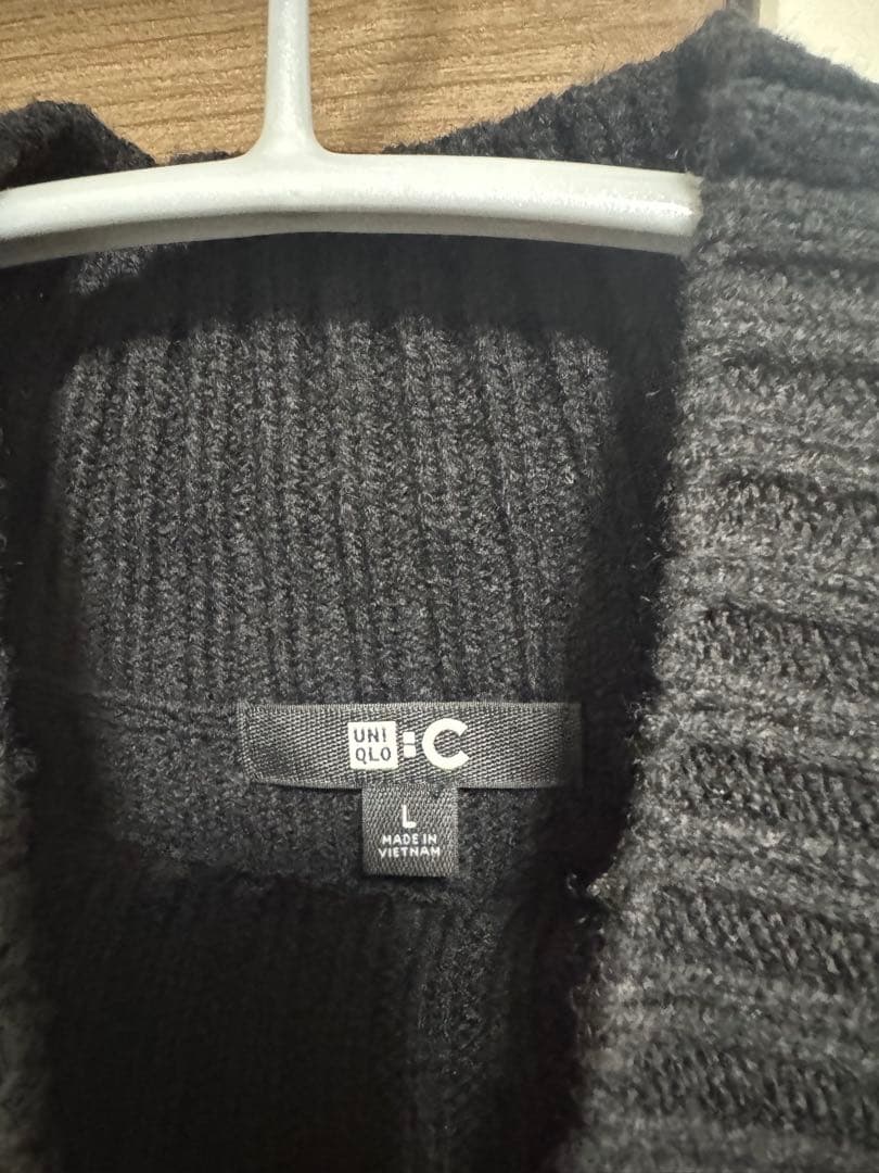 【2点セット】ユニクロC ローゲージハイネックセーター 　ブラウンタートルネック