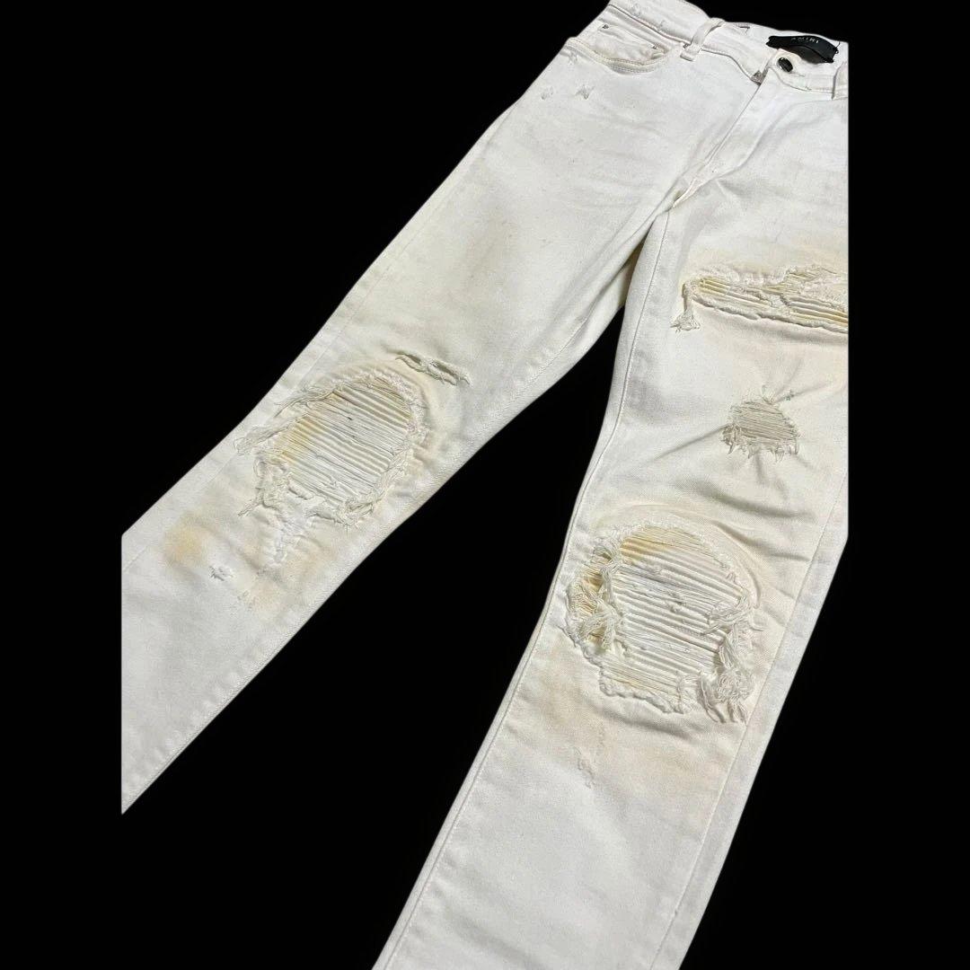 【最安値】【美品】AMIRI MX1 アミリ ホワイト スキニーデニム